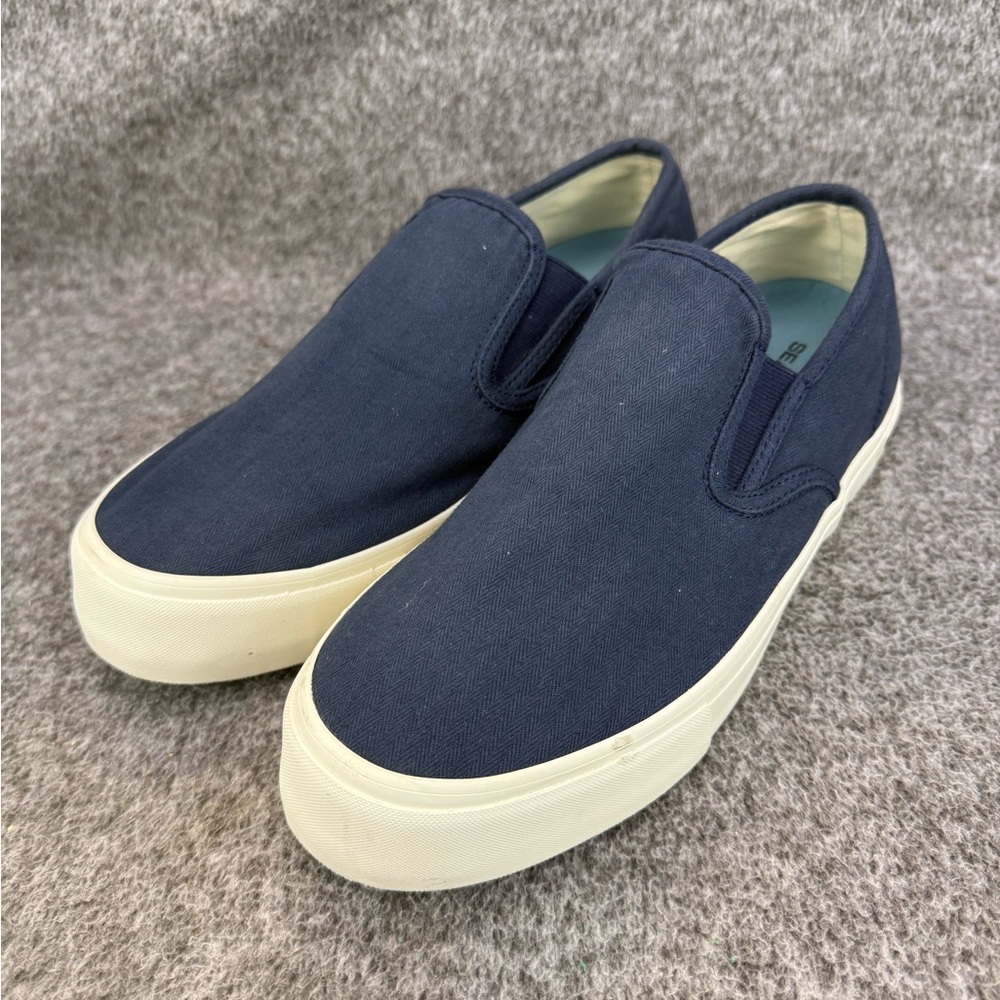 Women’s 9.5 SeaVees Baja Slip On True Navy Herringbone Twill Sneakers